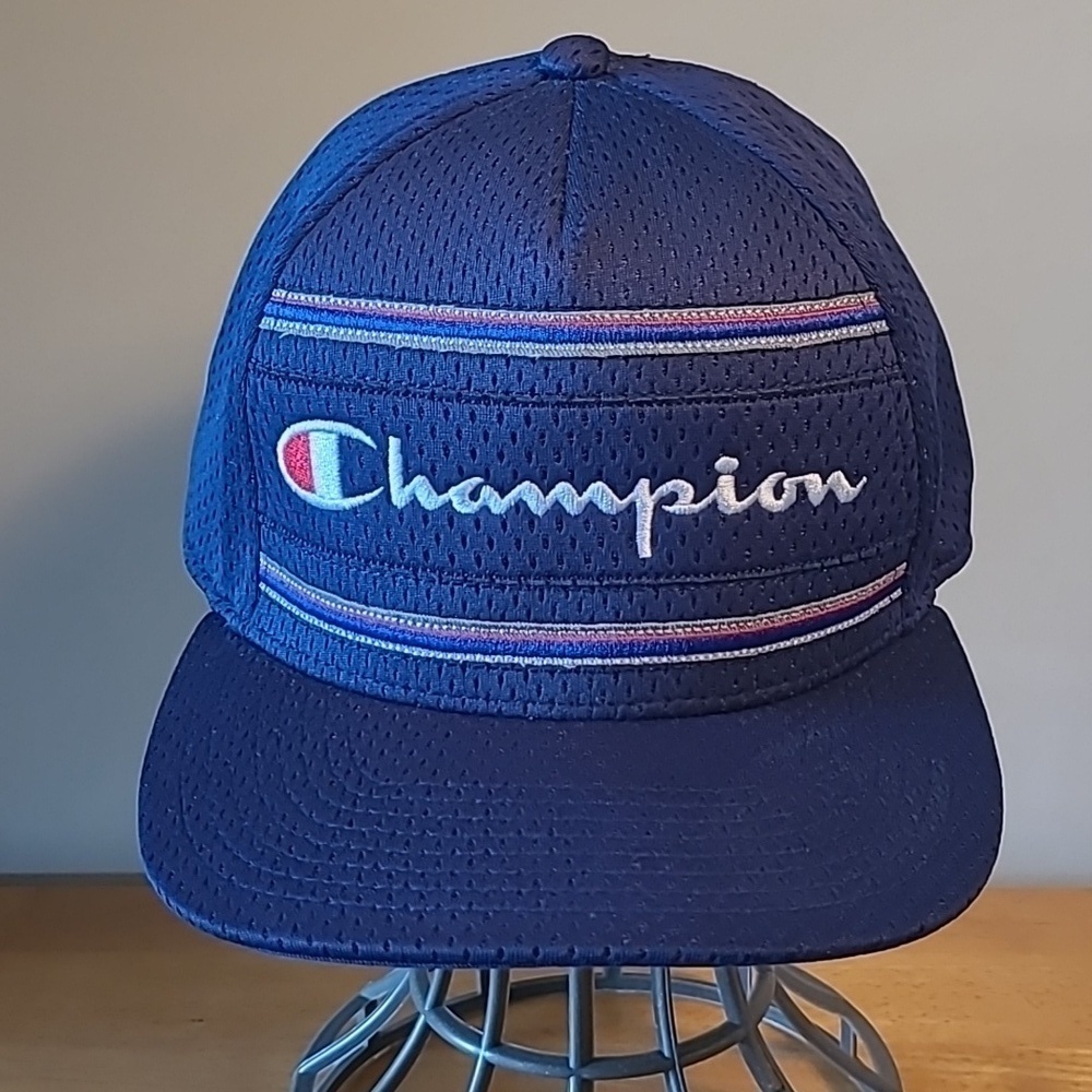 CHAMPION Fitted Flat Brim Embroidered Logo Ballcap, Unisex, Size S/M